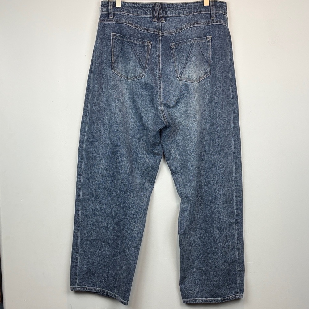 Angels Women's Wide Leg Jeans in Faded Blue Wash - Picture 9 of 13